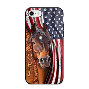 Personalized Horse Lovers Us Flag Phonecase 3D Printed 22DEC-HQ07