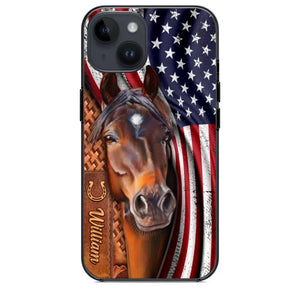 Personalized Horse Lovers Us Flag Phonecase 3D Printed 22DEC-HQ07