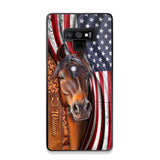 Personalized Horse Lovers Us Flag Phonecase 3D Printed 22DEC-HQ07