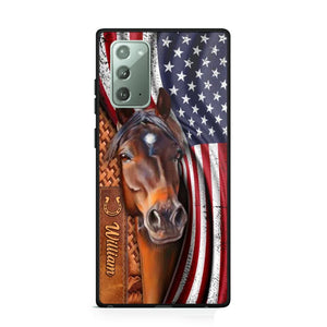 Personalized Horse Lovers Us Flag Phonecase 3D Printed 22DEC-HQ07