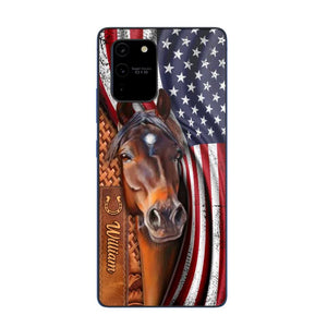 Personalized Horse Lovers Us Flag Phonecase 3D Printed 22DEC-HQ07