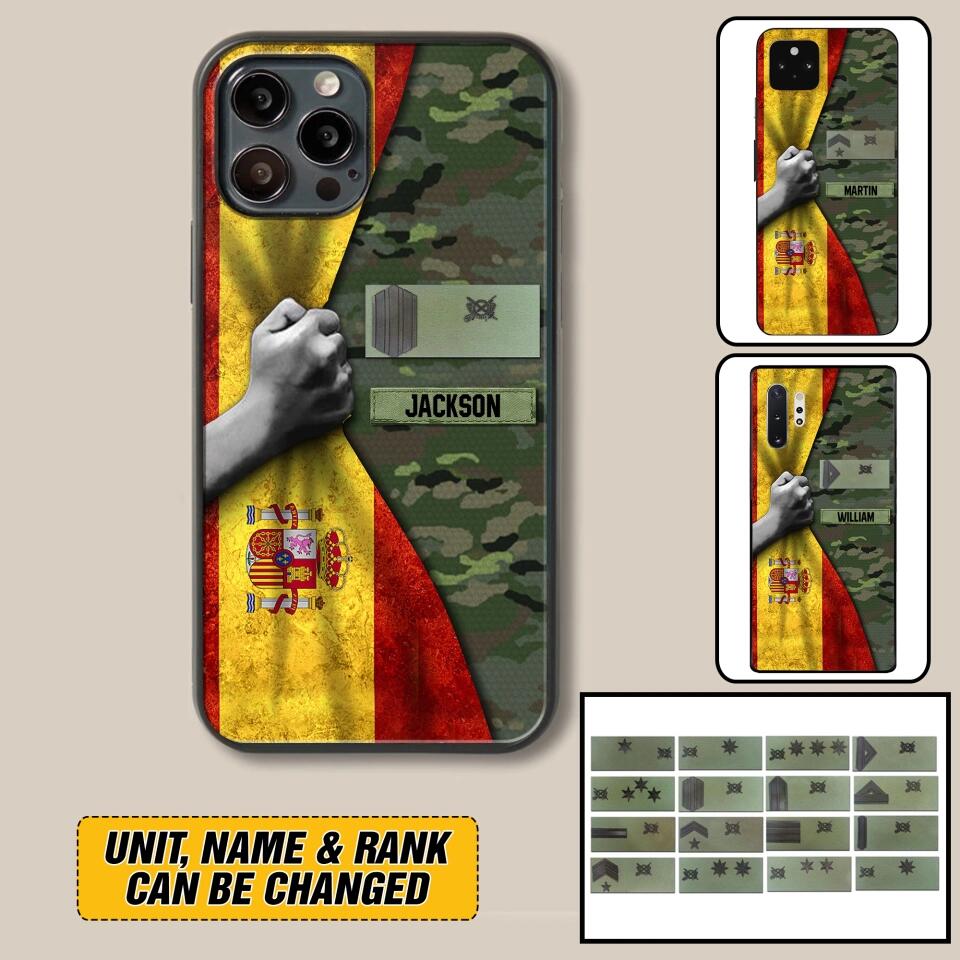 Personalized Spanish Solider/Veteran Rank Camo Phonecase 3D Printed 22DEC-HY07