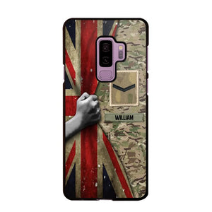 Personalized UK Solider/Veteran Rank Camo Phonecase 3D Printed 22DEC-HY07