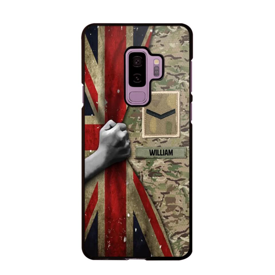 Personalized UK Solider/Veteran Rank Camo Phonecase 3D Printed 22DEC-HY07