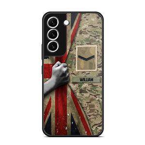 Personalized UK Solider/Veteran Rank Camo Phonecase 3D Printed 22DEC-HY07