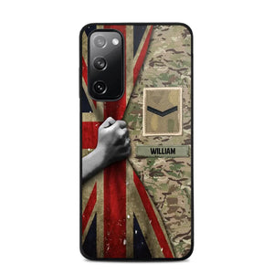 Personalized UK Solider/Veteran Rank Camo Phonecase 3D Printed 22DEC-HY07