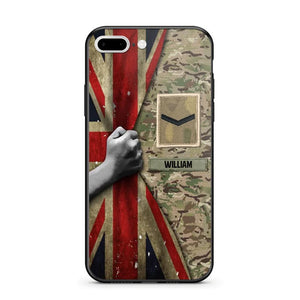 Personalized UK Solider/Veteran Rank Camo Phonecase 3D Printed 22DEC-HY07