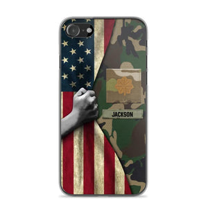 Personalized US Solider/Veteran Rank Camo Phonecase 3D Printed 22DEC-HY07