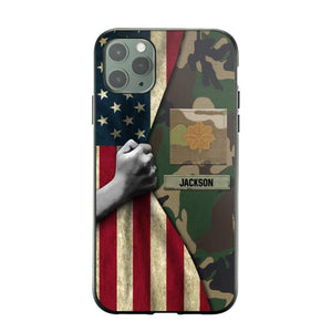 Personalized US Solider/Veteran Rank Camo Phonecase 3D Printed 22DEC-HY07