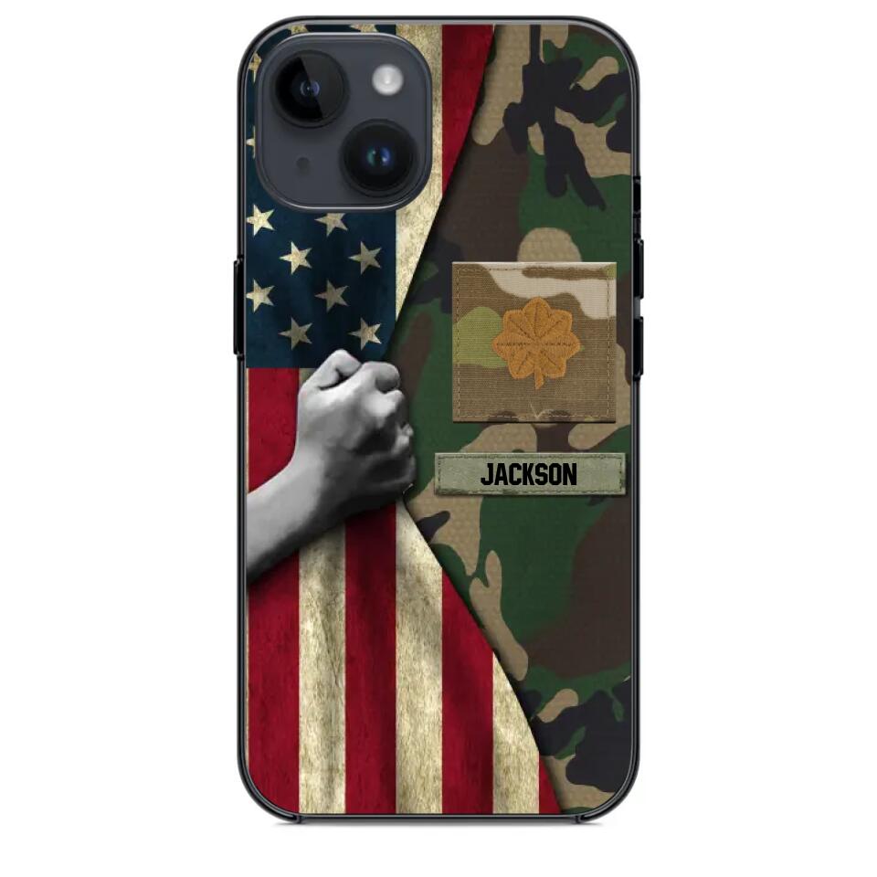 Personalized US Solider/Veteran Rank Camo Phonecase 3D Printed 22DEC-HY07