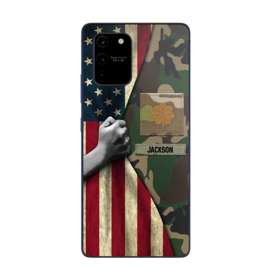 Personalized US Solider/Veteran Rank Camo Phonecase 3D Printed 22DEC-HY07