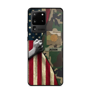 Personalized US Solider/Veteran Rank Camo Phonecase 3D Printed 22DEC-HY07