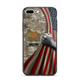 Personalized US Solider/Veteran Rank Camo Flag Phonecase 3D Printed 22DEC-DT08