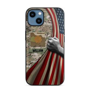 Personalized US Solider/Veteran Rank Camo Flag Phonecase 3D Printed 22DEC-DT08