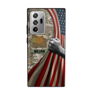 Personalized US Solider/Veteran Rank Camo Flag Phonecase 3D Printed 22DEC-DT08