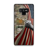 Personalized US Solider/Veteran Rank Camo Flag Phonecase 3D Printed 22DEC-DT08