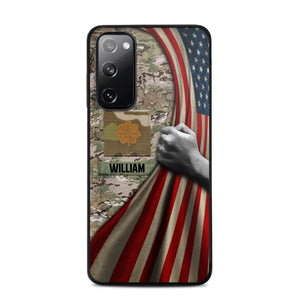 Personalized US Solider/Veteran Rank Camo Flag Phonecase 3D Printed 22DEC-DT08