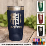 Personalized US Police With Name And Department Tumbler Printed QTDT1012