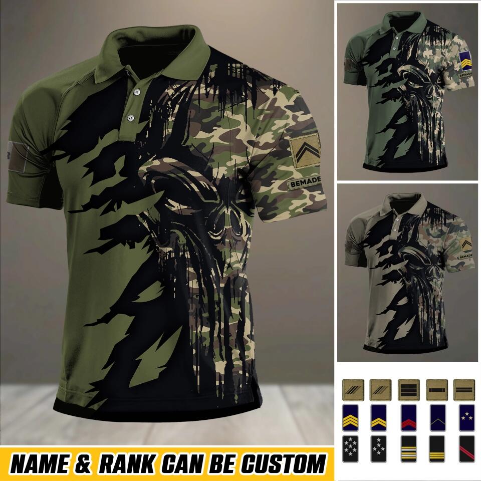 Personalized France Veteran/ Solider Rank Polo Shirts 3D Printed QTHQ1012