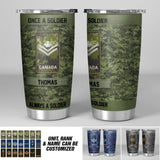 Personalized Canadian Solider/Veteran Rank Camo Tumbler Printed 22DEC-DT12