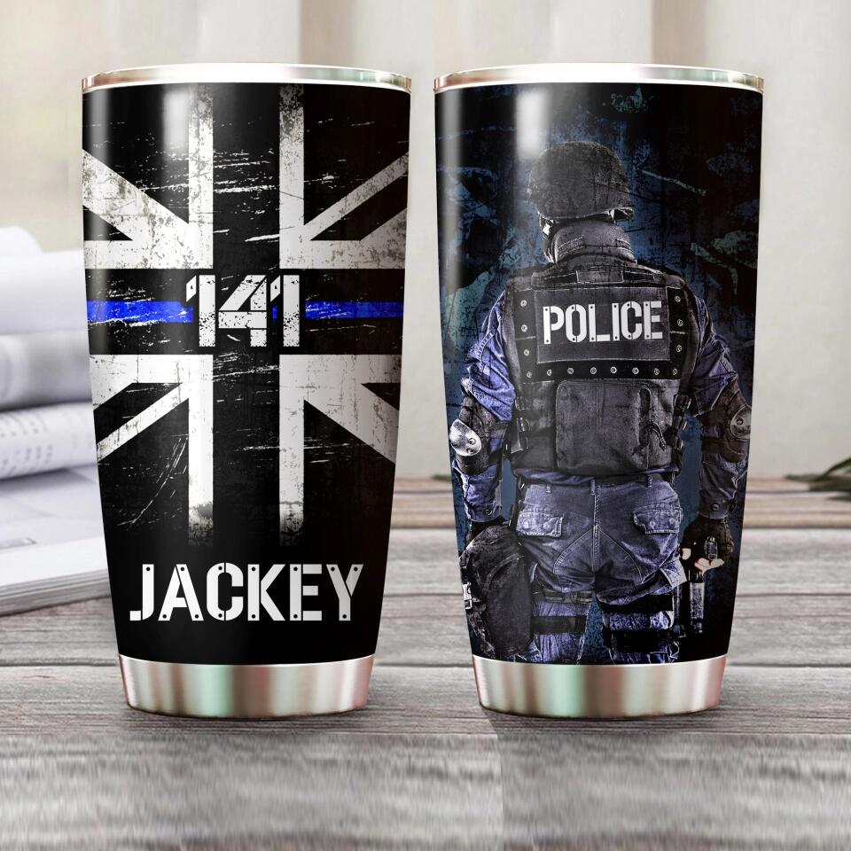 Personalized UK Police with Name Laser Tumbler Printed QTHQ1212