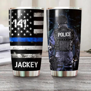 Personalized US Police with Name Laser Tumbler Printed QTHQ1212