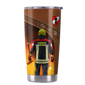 Personalized Austrian Firefighter Uniform Tumbler Printed 22DEC-DT12