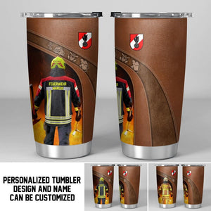 Personalized Austrian Firefighter Uniform Tumbler Printed 22DEC-DT12