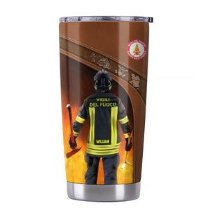 Personalized Italian Firefighter Uniform Tumbler Printed 22DEC-DT12