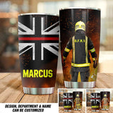 Personalized UK Firefighter With Uniform Tumbler Printed QTDT1412