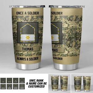 Personalized Austrian Soldier/ Veteran Once A Solider Always A Solider Tumbler Printed 22DEC-DT15