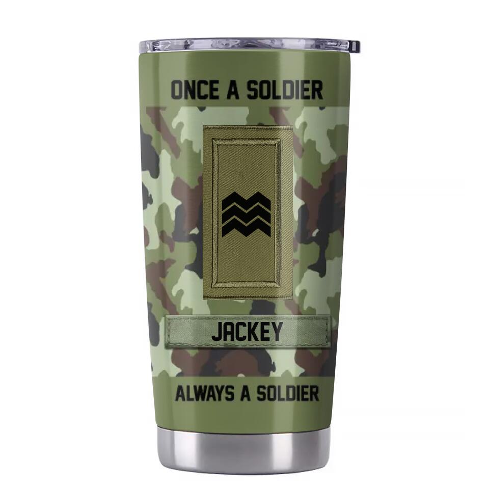 Personalized Irish Soldier/ Veteran Once A Solider Always A Solider Tumbler Printed 22DEC-DT15