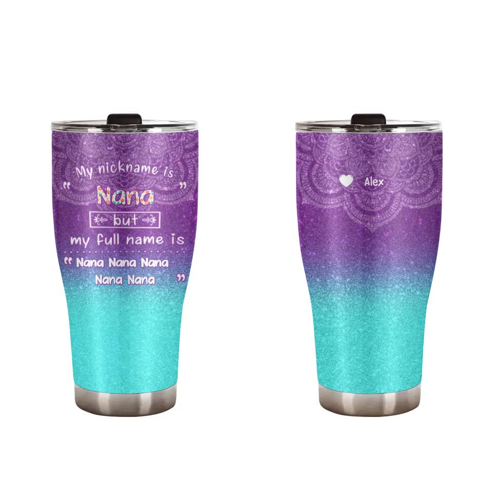 Personalized Grandma & Kid Name Tumbler 30oz Printed QTHQ1512