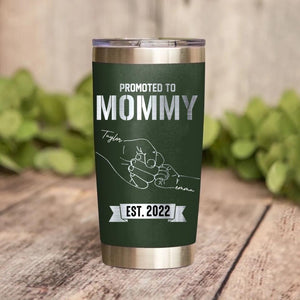 Personalized Promoted To Mommy/Daddy Laser Tumbler Printed QTDT1612