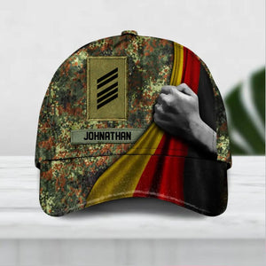 Personalized German Soldier/ Veteran Rank Flag Camo Peaked Cap 3D Printed QTDT1912