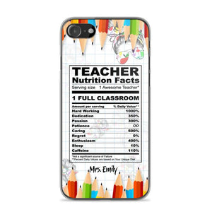 Personalized Teacher Nutrition Facts Phonecase Printed 22DEC-DT19