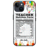 Personalized Teacher Nutrition Facts Phonecase Printed 22DEC-DT19