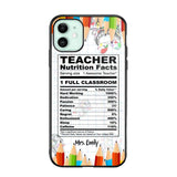 Personalized Teacher Nutrition Facts Phonecase Printed 22DEC-DT19