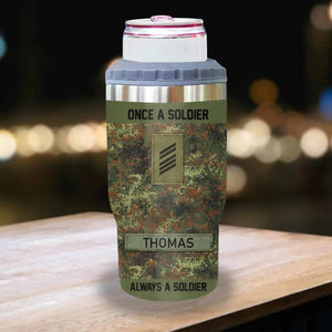 Personalized Once A Soldier Always A Soldier German Soldier/ Veteran With Rank Camo Tumbler 30oz Printed 22DEC-HY19