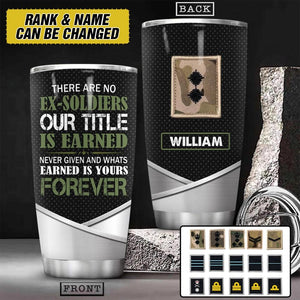 Personalized UK Veteran/Soldier There Are No Ex-Soliders Rank Tumbler Printed 22DEC-HY20