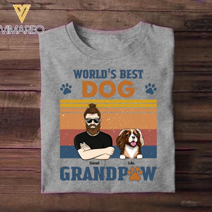 Personalized World's Best Dog Grandpaw Tshirt Printed QTHY2012