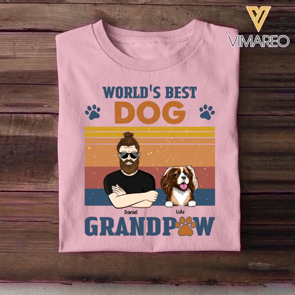 Personalized World's Best Dog Grandpaw Tshirt Printed QTHY2012