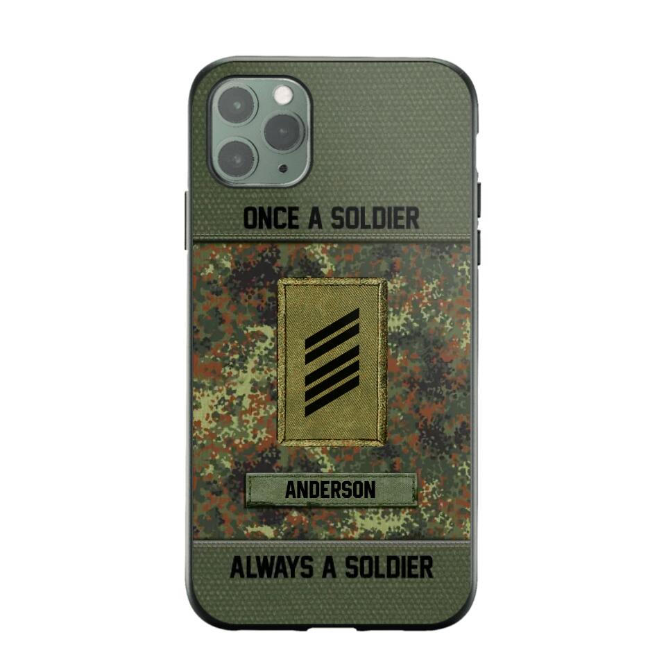 Personalized Once A Soldier Always A Soldier German Soldier/ Veteran Rank Camo Phonecase 3D Printed 22DEC-DT14