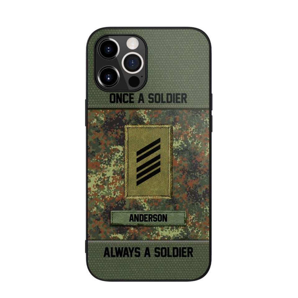 Personalized Once A Soldier Always A Soldier German Soldier/ Veteran Rank Camo Phonecase 3D Printed 22DEC-DT14