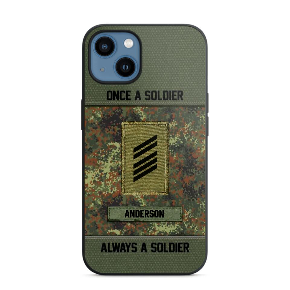 Personalized Once A Soldier Always A Soldier German Soldier/ Veteran Rank Camo Phonecase 3D Printed 22DEC-DT14