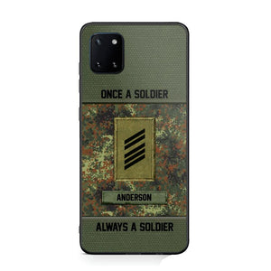 Personalized Once A Soldier Always A Soldier German Soldier/ Veteran Rank Camo Phonecase 3D Printed 22DEC-DT14