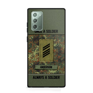 Personalized Once A Soldier Always A Soldier German Soldier/ Veteran Rank Camo Phonecase 3D Printed 22DEC-DT14