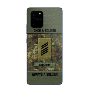 Personalized Once A Soldier Always A Soldier German Soldier/ Veteran Rank Camo Phonecase 3D Printed 22DEC-DT14