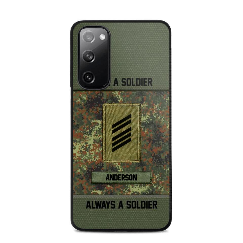 Personalized Once A Soldier Always A Soldier German Soldier/ Veteran Rank Camo Phonecase 3D Printed 22DEC-DT14