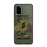 Personalized Once A Soldier Always A Soldier German Soldier/ Veteran Rank Camo Phonecase 3D Printed 22DEC-DT14